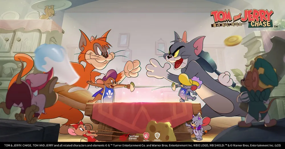 A Chaotic 1v4 Cartoon Battle Full of Classic Cat-and-Mouse Fun